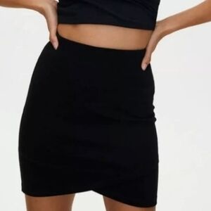 Anthropologie Sunday Best Criss Cross Mini Bodycon Skirt Black Small